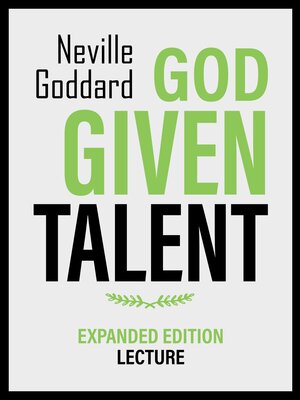 cover image of God Given Talent--Expanded Edition Lecture